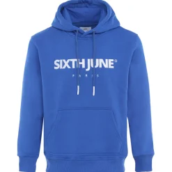 Sweat Capuche Molletonne Logo Bleu Fonce