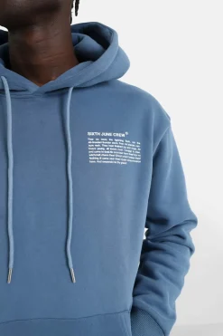 Sweat Capuche Moodboard Dos Bleu
