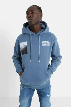 Sweat Capuche Moodboard Dos Bleu