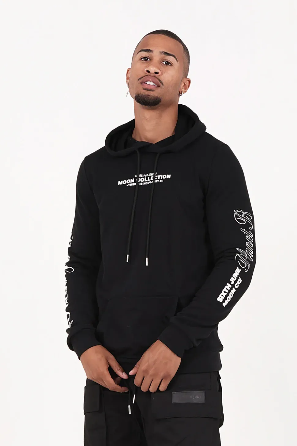 Sweat Capuche Moon Earth Collection Noir