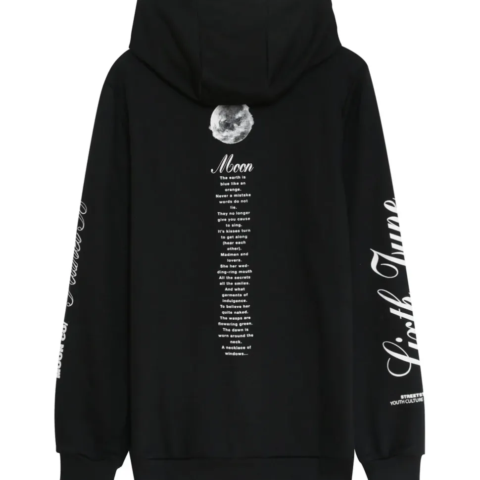 Sweat Capuche Moon Earth Collection Noir