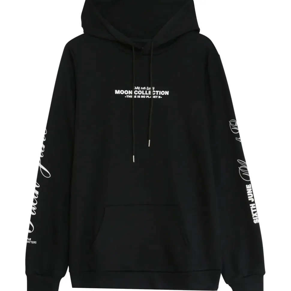 Sweat Capuche Moon Earth Collection Noir