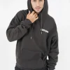 Sweat Capuche Oversize Logo Decale Gris Fonce