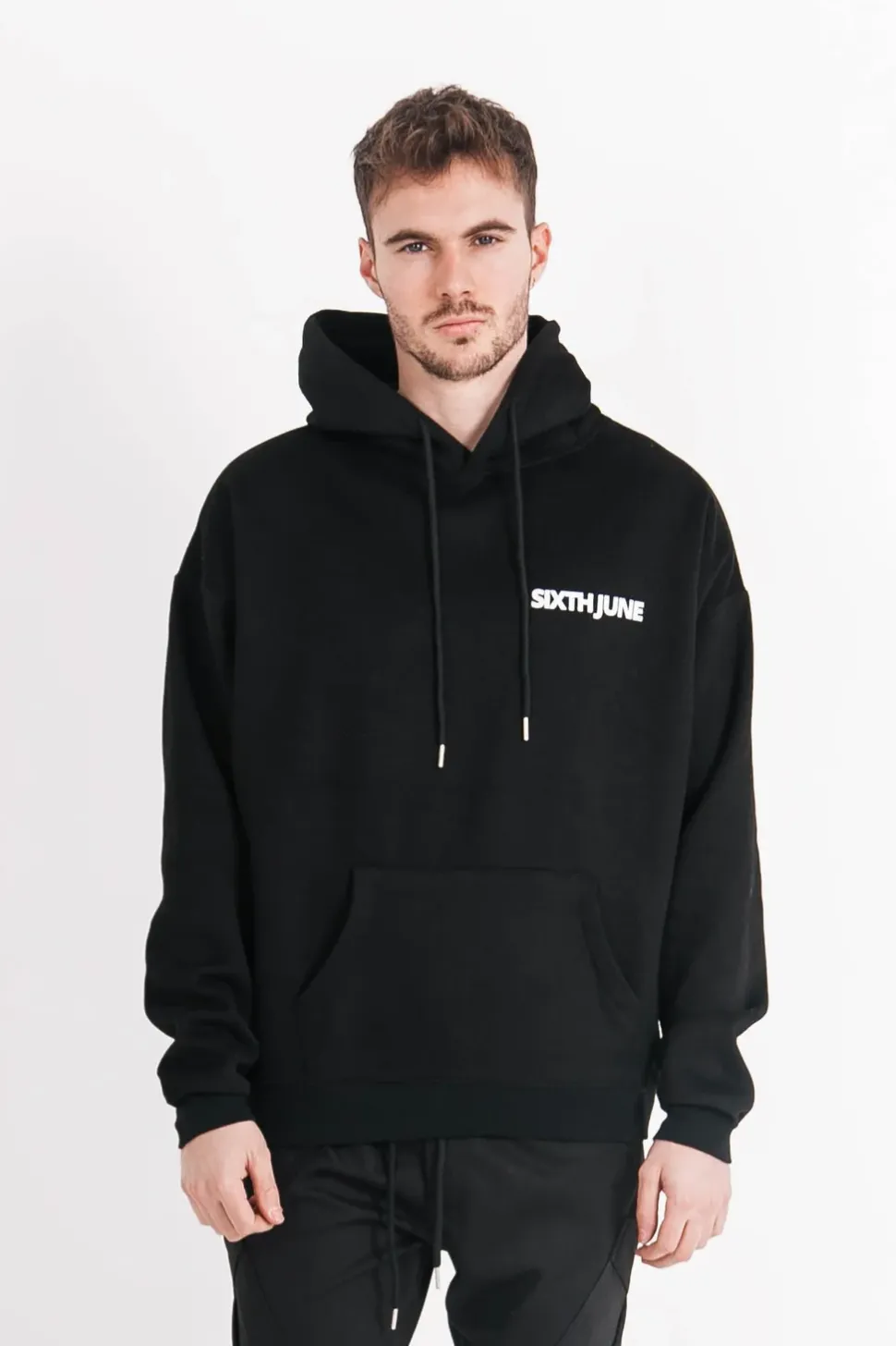 Sweat Capuche Oversize Logo Decale Noir