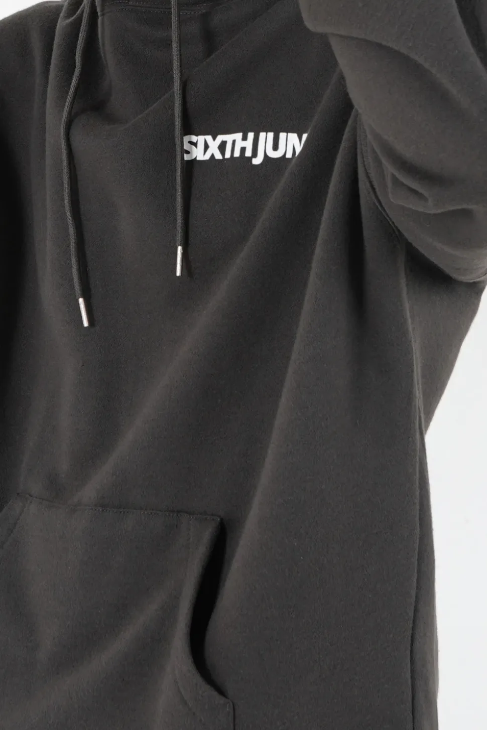 Sweat Capuche Oversize Logo Decale Gris Fonce