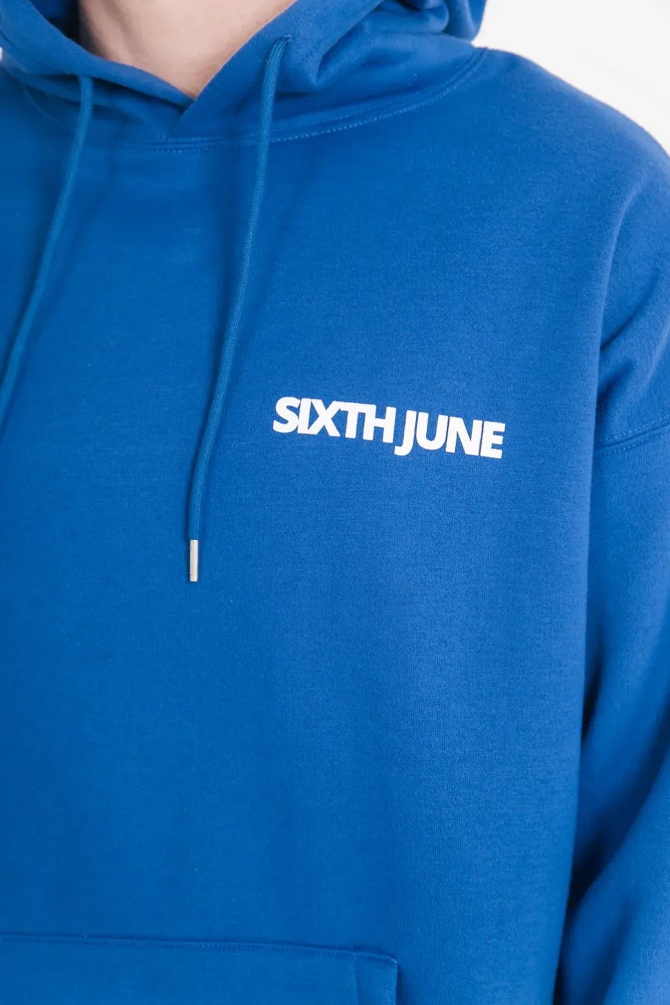 Sweat Capuche Oversize Logo Decale Bleu