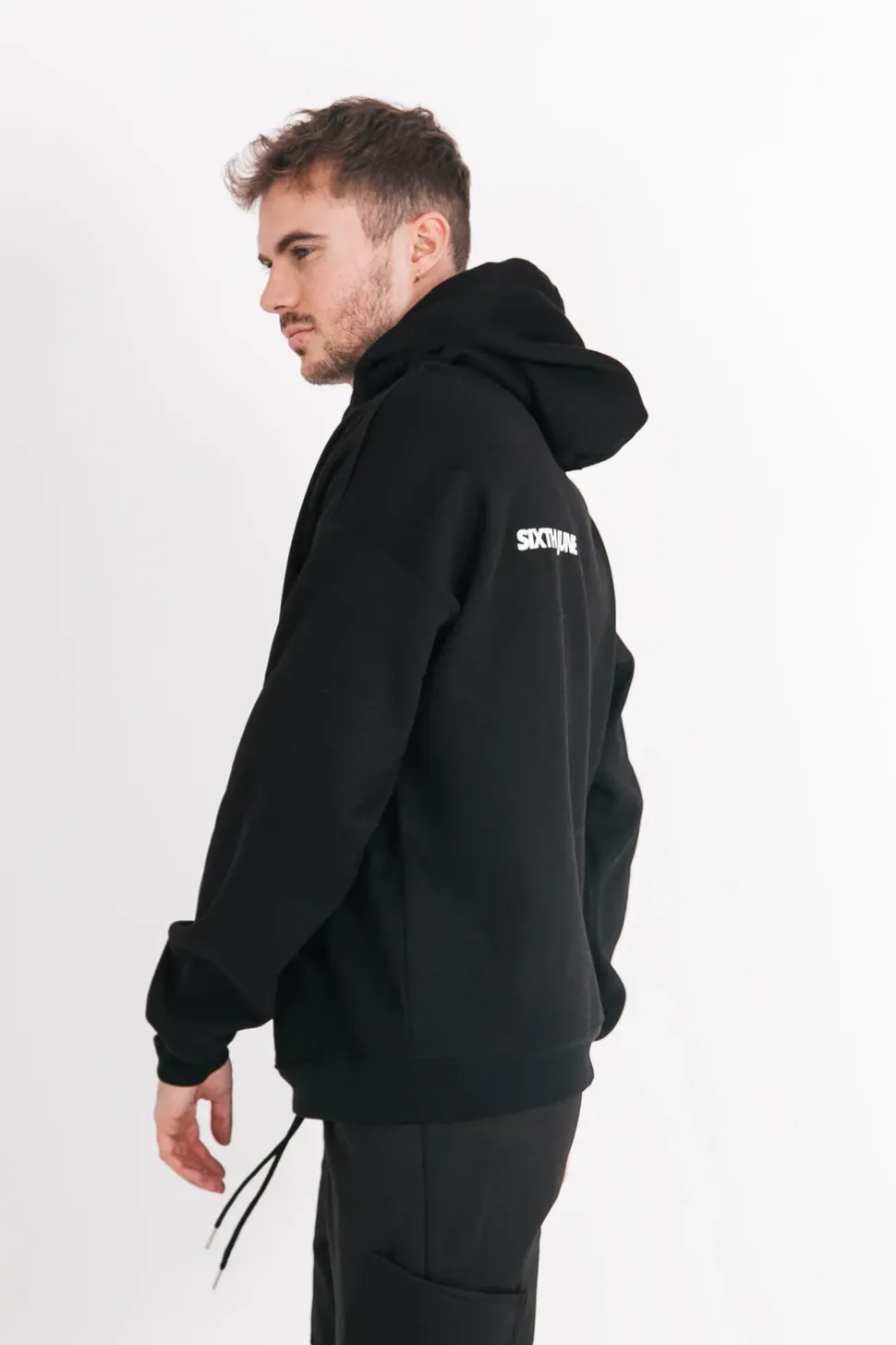 Sweat Capuche Oversize Logo Decale Noir