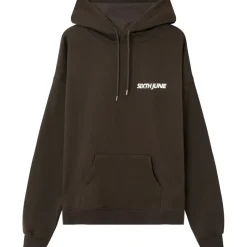 Sweat Capuche Oversize Logo Decale Gris Fonce