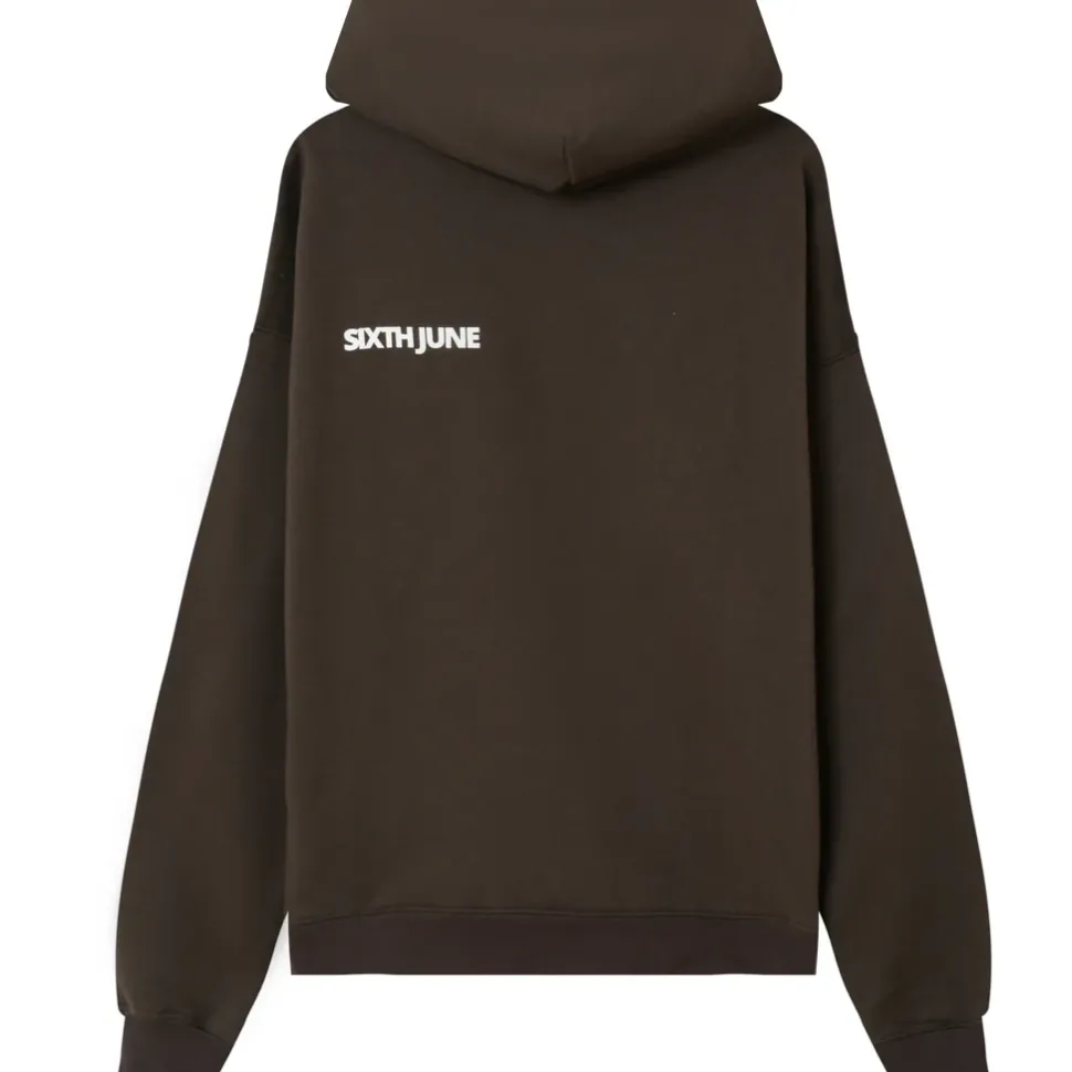 Sweat Capuche Oversize Logo Decale Gris Fonce