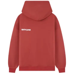 Sweat Capuche Oversize Logo Decale Rouge Fonce