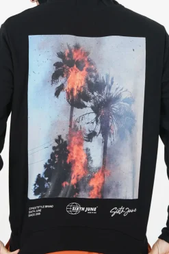Sweat Capuche Palm Fire Noir