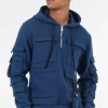 Sweat Capuche Petit Sac Bleu Fonce