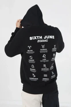 Sweat Capuche Signes Zodiaque Noir