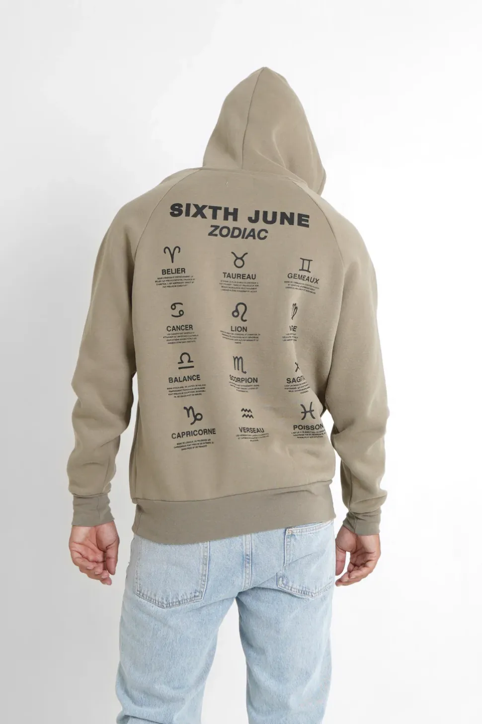 Sweat Capuche Signes Zodiaque Vert Kaki
