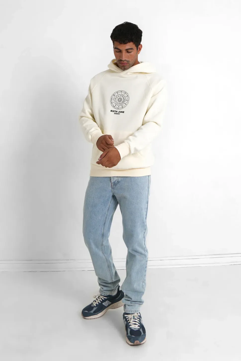 Sweat Capuche Signes Zodiaque Beige Clair