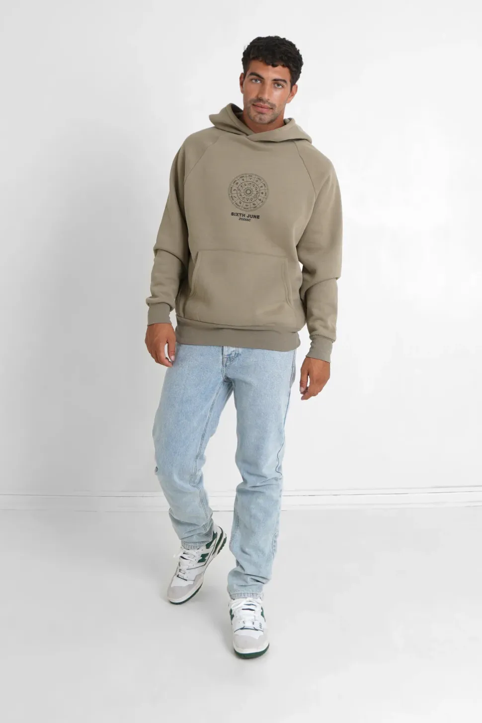 Sweat Capuche Signes Zodiaque Vert Kaki
