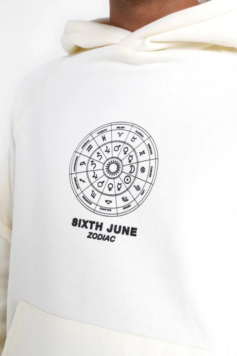 Sweat Capuche Signes Zodiaque Beige Clair