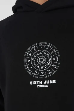 Sweat Capuche Signes Zodiaque Noir