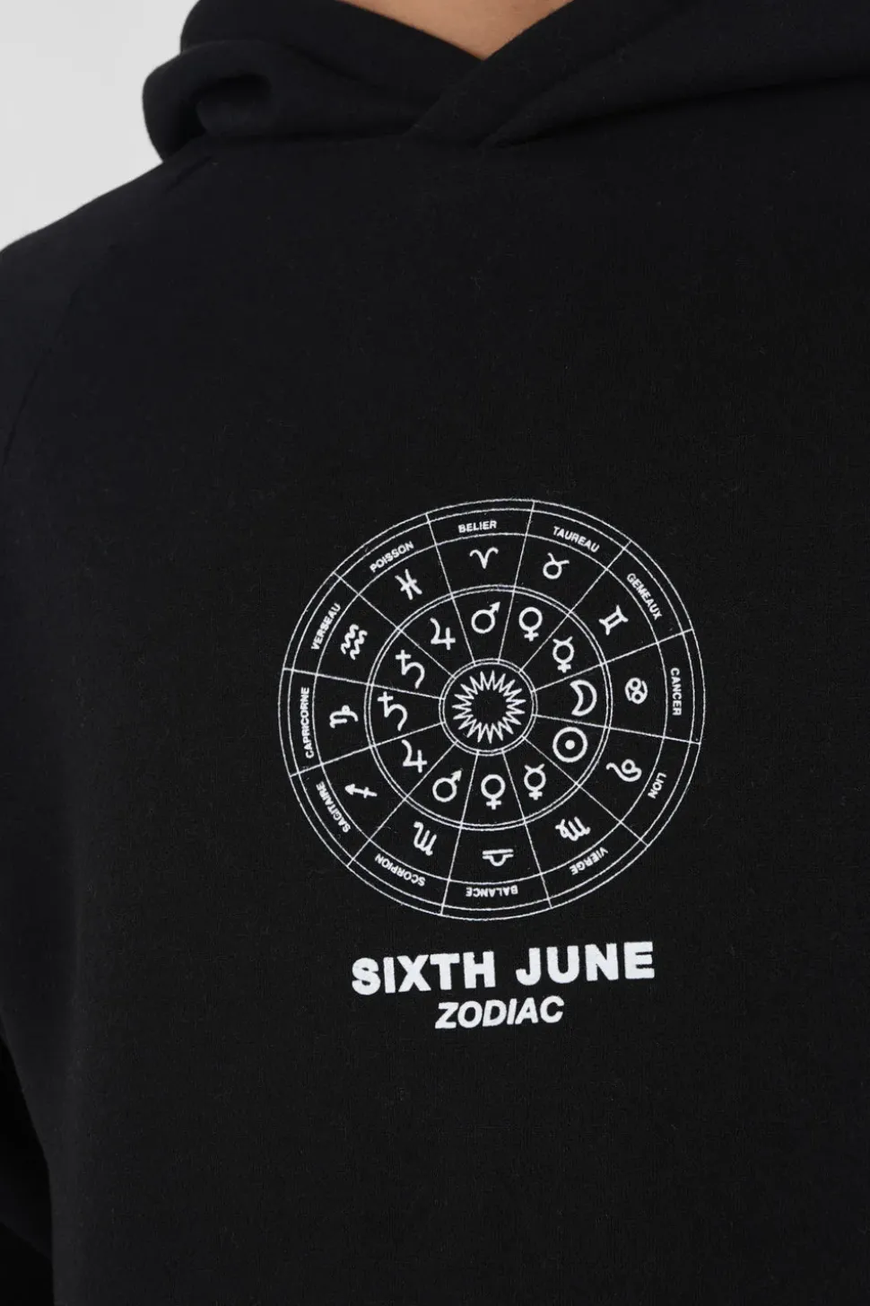 Sweat Capuche Signes Zodiaque Noir