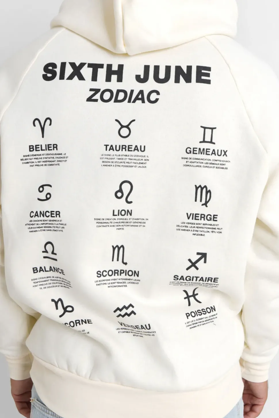 Sweat Capuche Signes Zodiaque Beige Clair