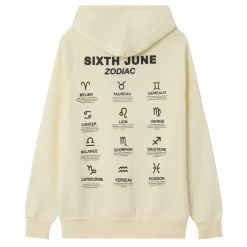 Sweat Capuche Signes Zodiaque Beige Clair