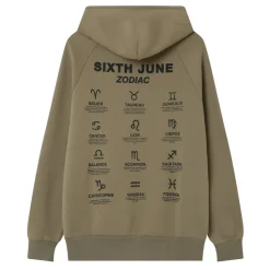 Sweat Capuche Signes Zodiaque Vert Kaki