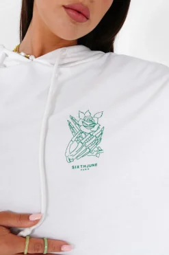 Sweat Capuche Squelette Blanc