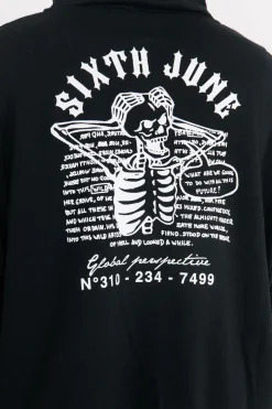 Sweat Capuche Squelette Gothique Noir