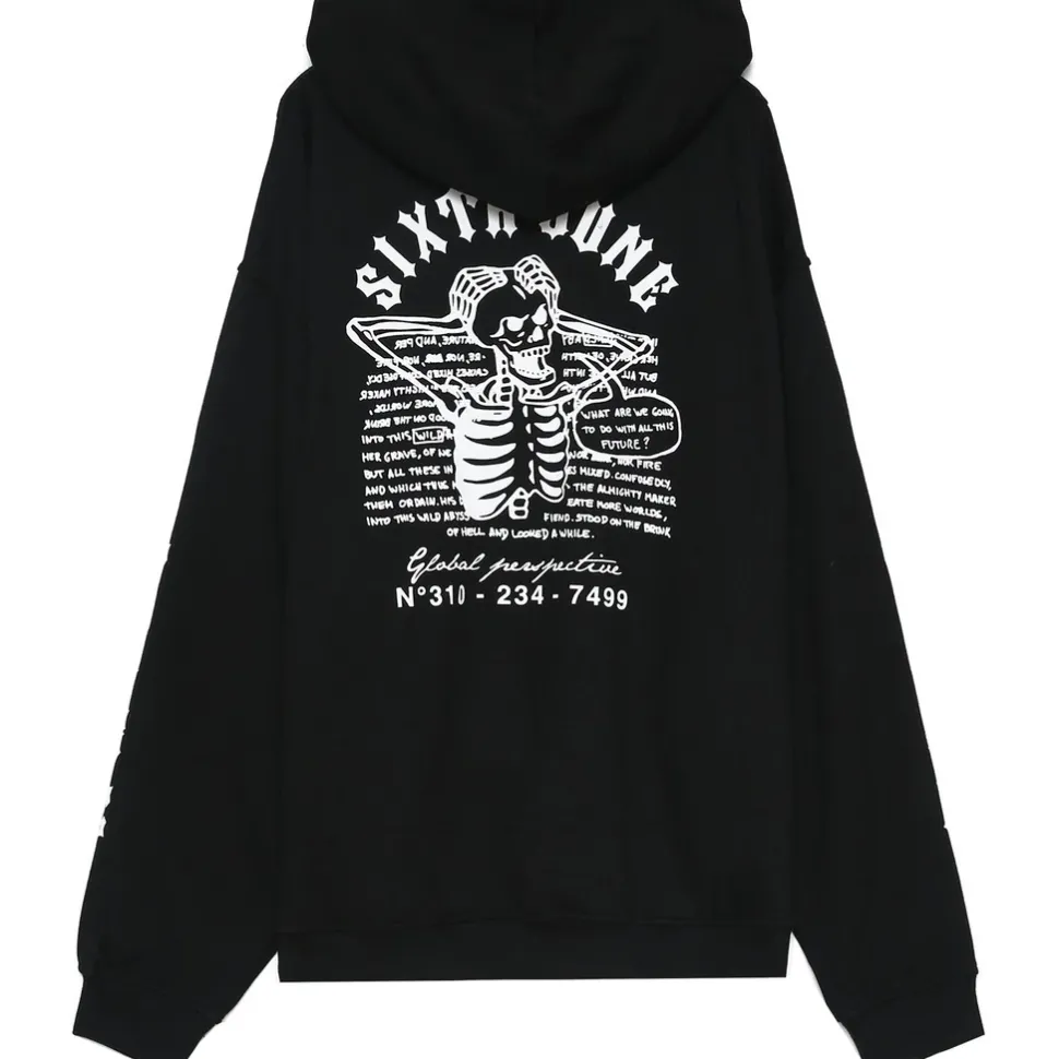 Sweat Capuche Squelette Gothique Noir