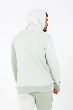 Sweat Capuche Tricolore Logo Vert Clair
