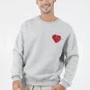 Sweat Coeur Brode Gris