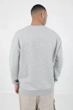 Sweat Coeur Brode Gris