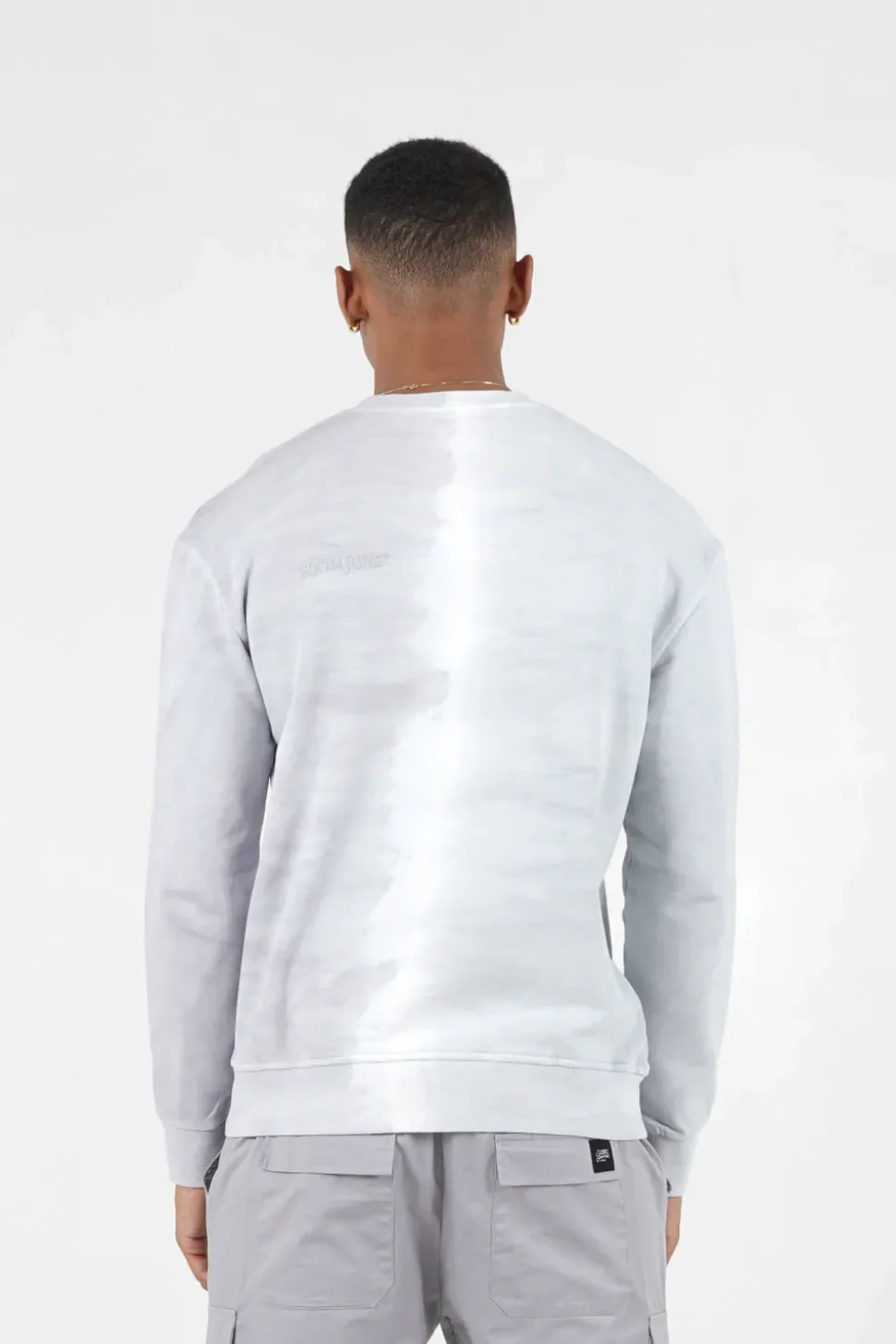 Sweatshirt Bicolore Delave Logo Gris Clair