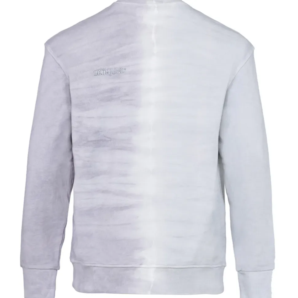 Sweatshirt Bicolore Delave Logo Gris Clair