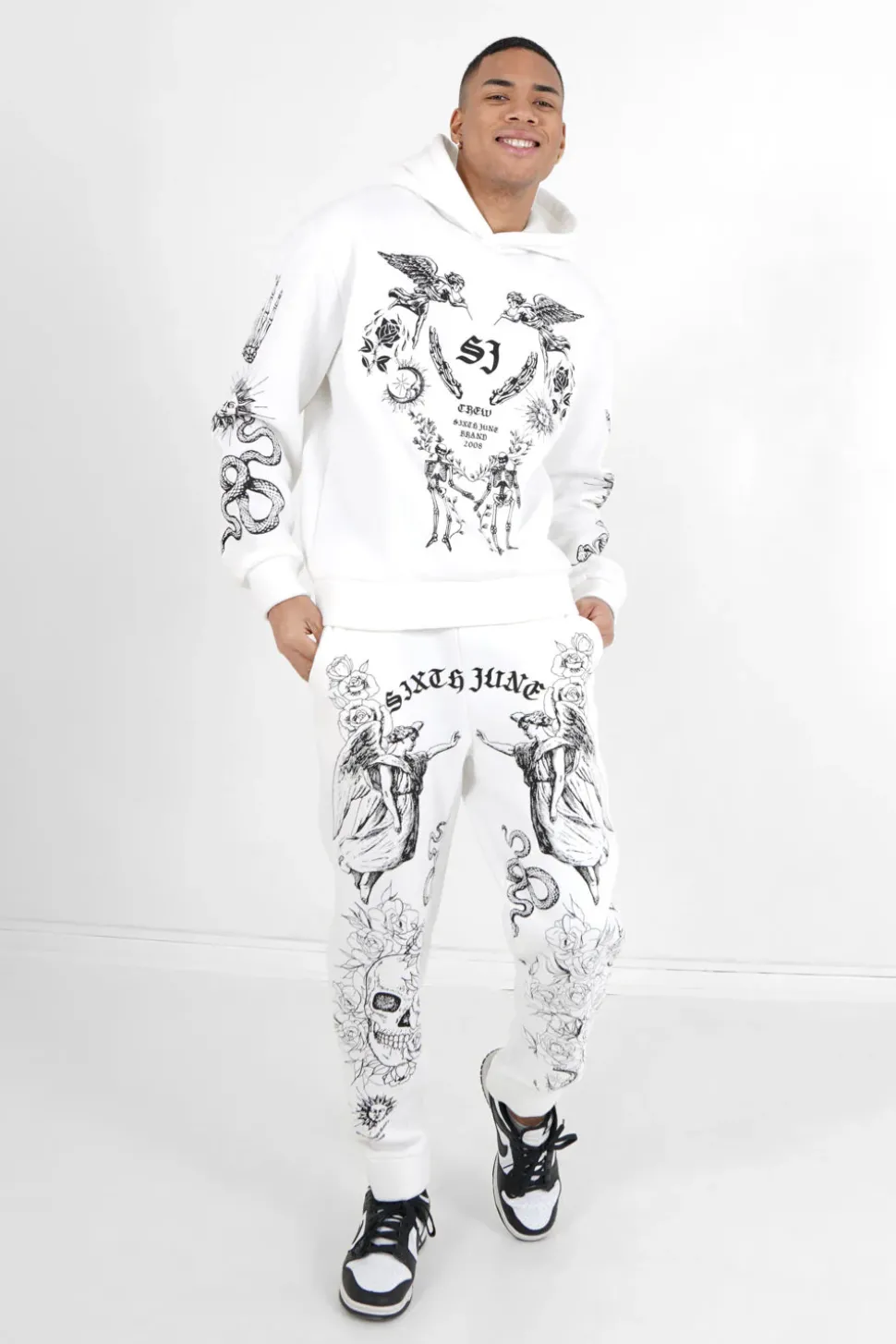 Sweatshirt Capuche Inspiration Tarot Blanc