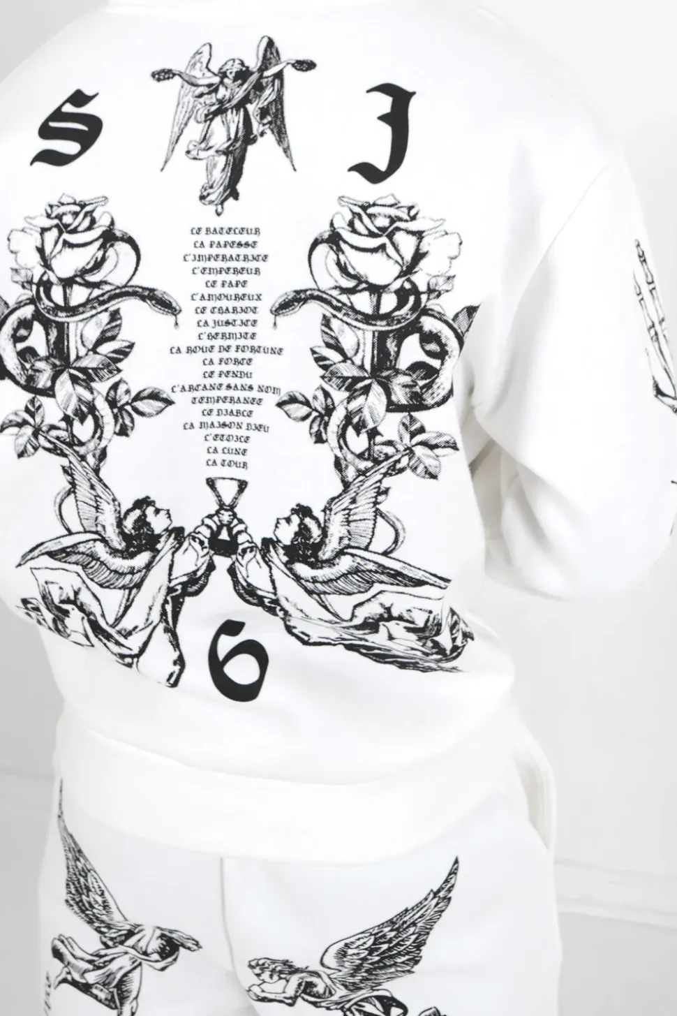 Sweatshirt Capuche Inspiration Tarot Blanc