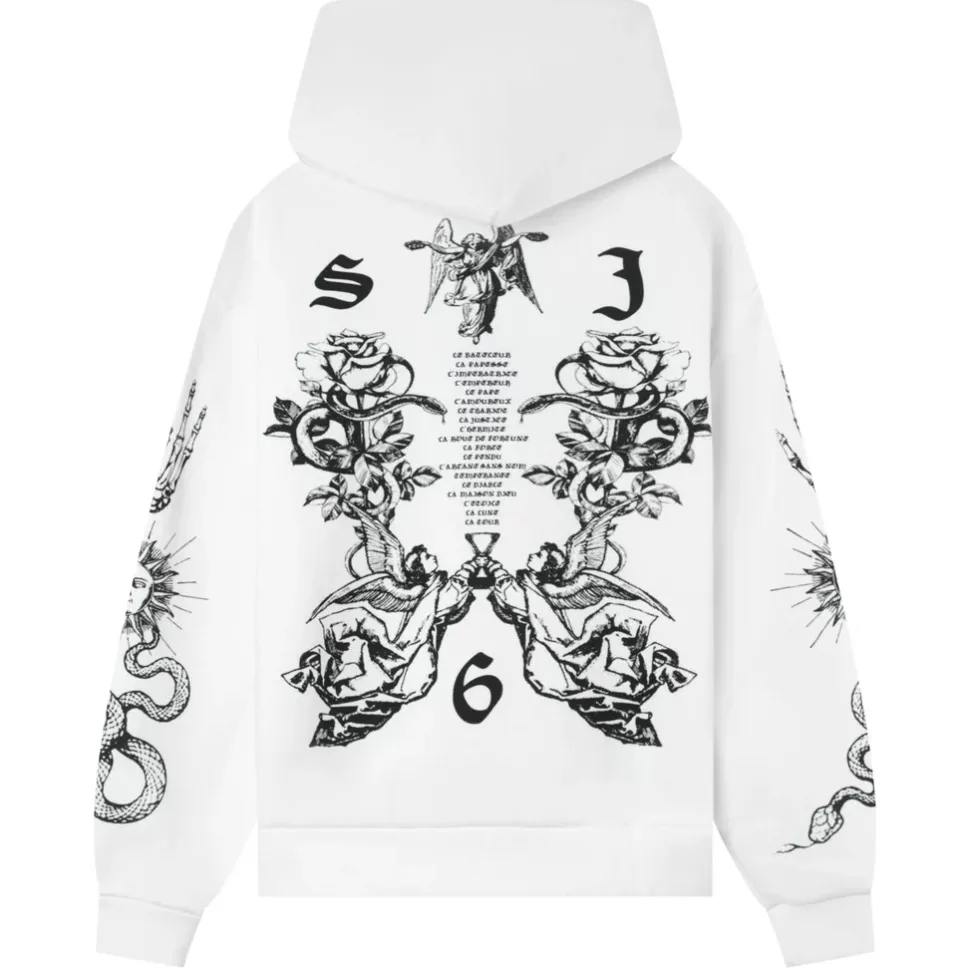 Sweatshirt Capuche Inspiration Tarot Blanc