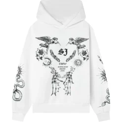 Sweatshirt Capuche Inspiration Tarot Blanc