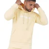 Sweatshirt Capuche Logo Brode Jaune