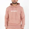 Sweatshirt Capuche Logo Brode Rose
