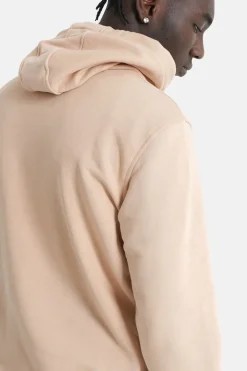 Sweatshirt Capuche Logo Brode Beige
