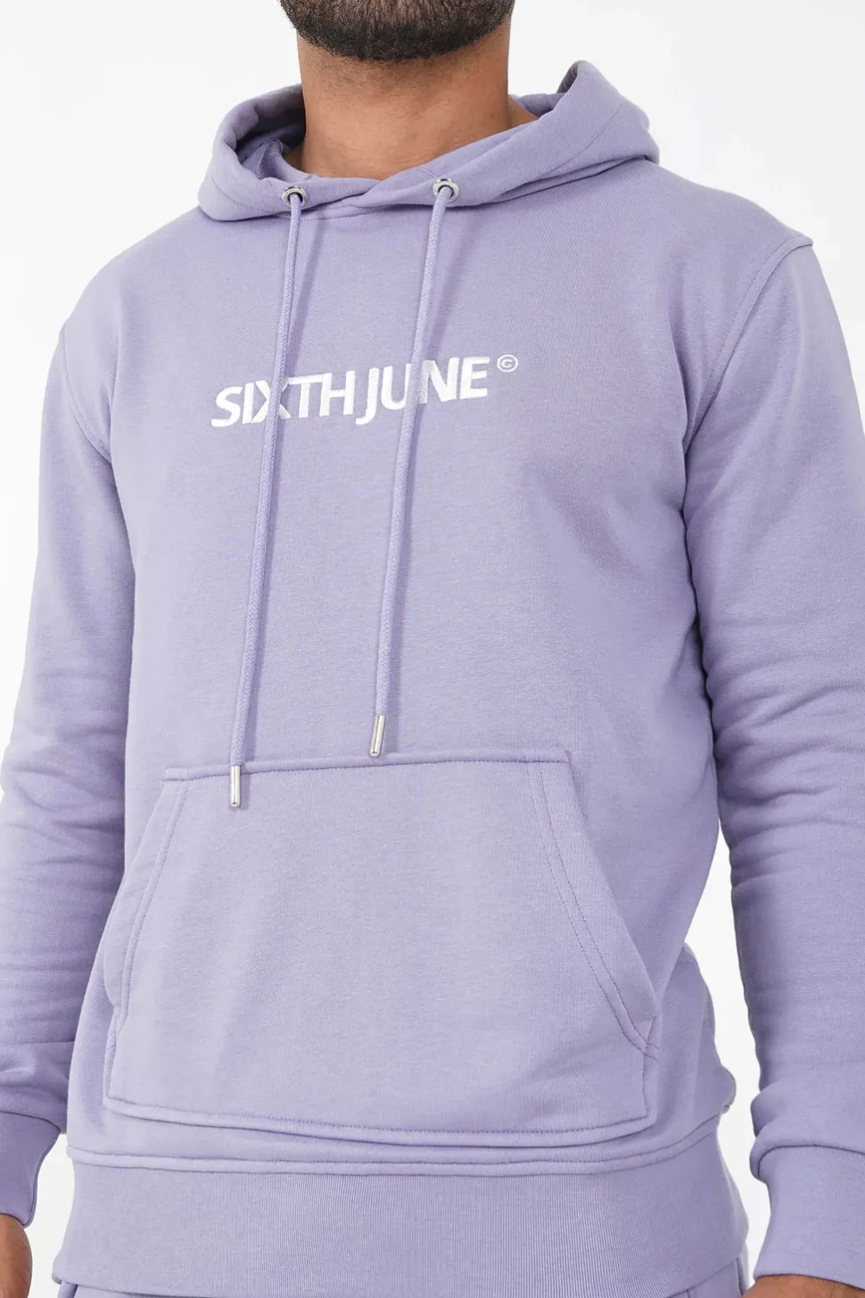 Sweatshirt Capuche Logo Brode Violet