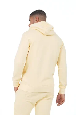 Sweatshirt Capuche Logo Brode Jaune