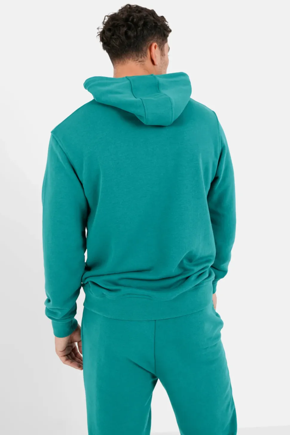 Sweatshirt Capuche Logo Brode Vert