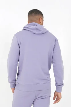 Sweatshirt Capuche Logo Brode Violet