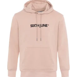Sweatshirt Capuche Logo Brode Beige