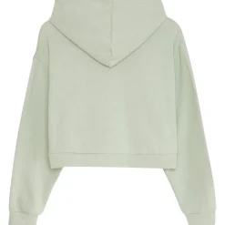 Sweatshirt Capuche Molletonne Vert Clair