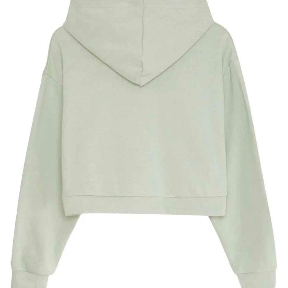Sweatshirt Capuche Molletonne Vert Clair