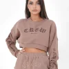 Sweatshirt Court Crew Gothique Beige Fonce