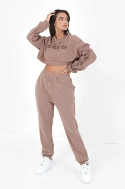 Sweatshirt Court Crew Gothique Beige Fonce